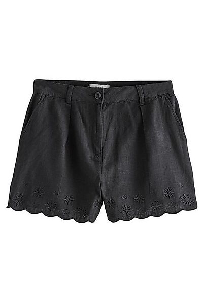 Next Shorts Shorts mit Leinenanteil, Stickerei und Bogenkanten (1-tlg) günstig online kaufen