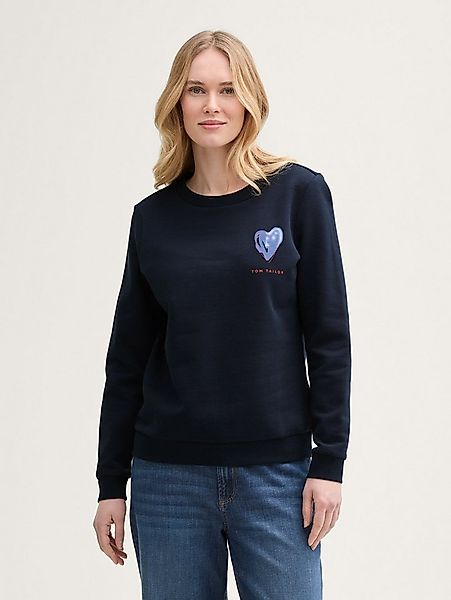 TOM TAILOR Sweatshirt Strick & Sweatshirts Loose Fit Sweatshirt mit Print günstig online kaufen