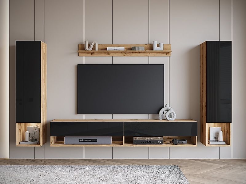 INOSIGN Wohnwand AMADEO II, (Komplett-Set, 4-St), Vitrine Türanschlag links günstig online kaufen