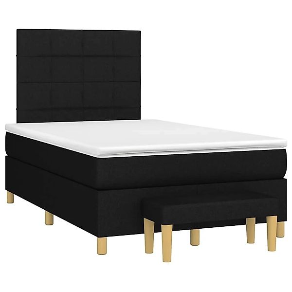 vidaXL Boxspringbett mit Matratze Schwarz 120x190 cm Stoff 3270406 günstig online kaufen