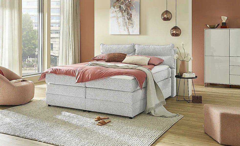 Boxspringbett mit Bettkasten Neto ¦ grau ¦ Maße (cm): B: 153 H: 109 Betten günstig online kaufen