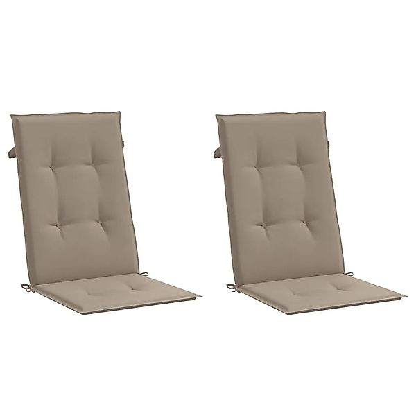 vidaXL Gartenstuhlauflagen für Hochlehner 2Stk Taupe 120x50x3cm Stoff 47540 günstig online kaufen