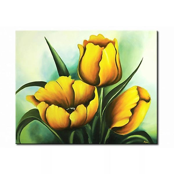 Bild auf Leinwand Gelbe Tulpen XXL günstig online kaufen