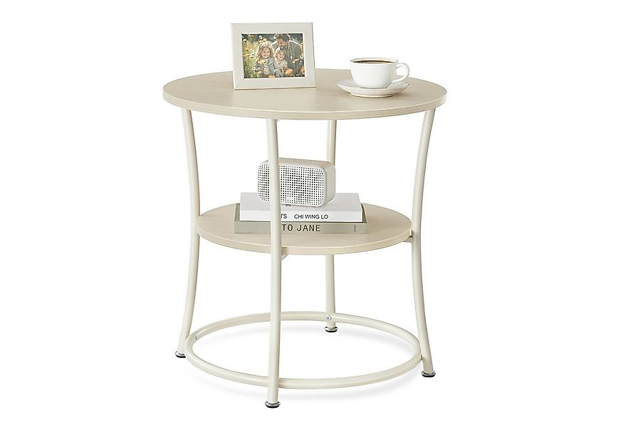 VASAGLE Beistelltisch, rund Sofatisch, 2 Ablagen, einfacher Aufbau, Ø55 cm günstig online kaufen