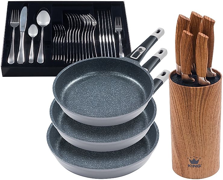 KING Pfannen-Set »Moonscape« Aluminiumguss Set, 5 Stk. tlg. Induktion, abne günstig online kaufen