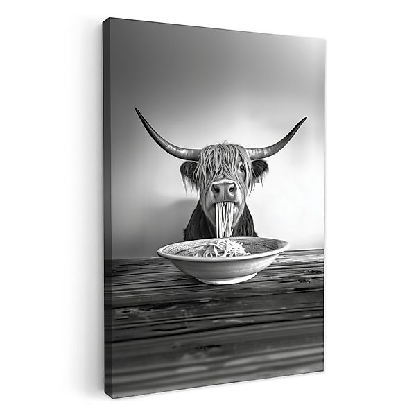 OneMillionCanvasses® Leinwandbild Schottischer Highlander - Spaghetti günstig online kaufen
