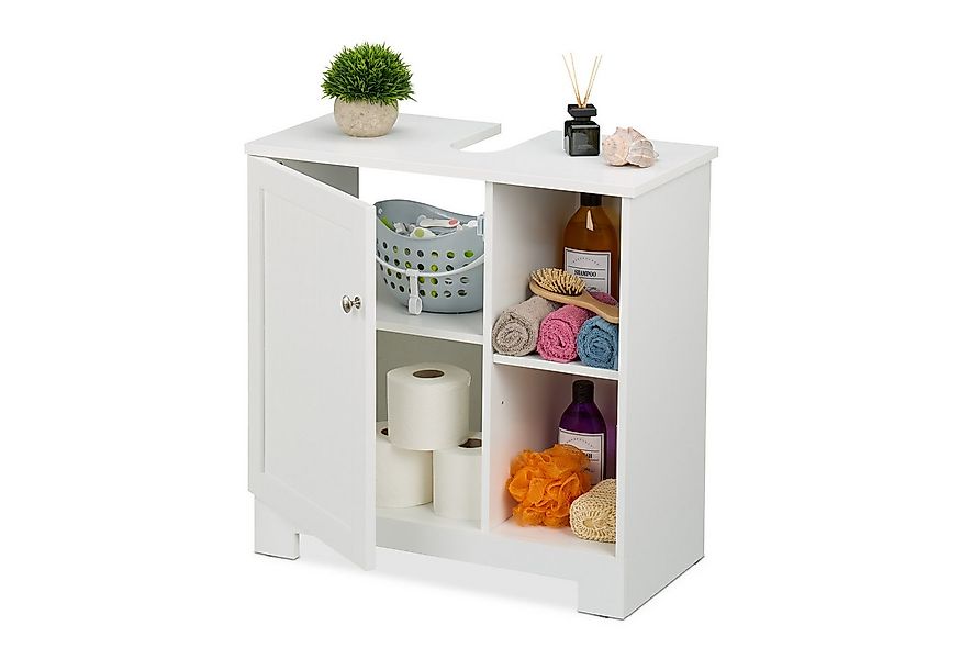 relaxdays Waschbeckenunterschrank Tür & 4 Fäch günstig online kaufen