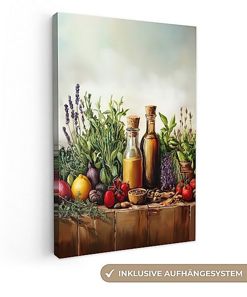 OneMillionCanvasses® Leinwandbild Stilleben - Kräuter - Gewürze - Früchte - günstig online kaufen