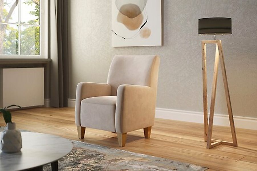 Home affaire Sessel »Viva«, mit Federkern, mit Eichenfüßen günstig online kaufen