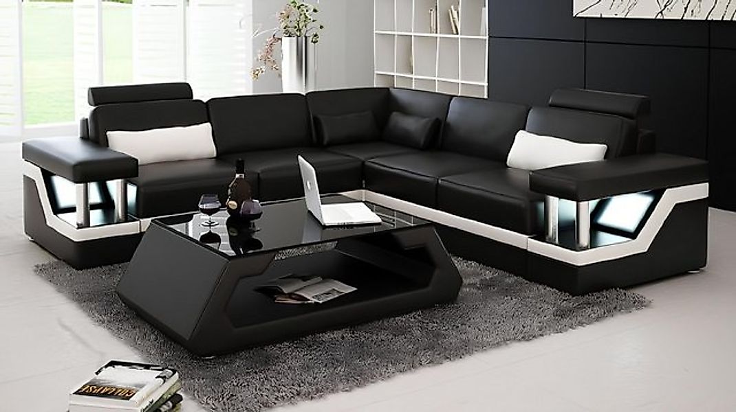 JVmoebel Ecksofa XXL Ledersofa Wohnlandschaft Ecksofa Leder Ecksofa Garnitu günstig online kaufen