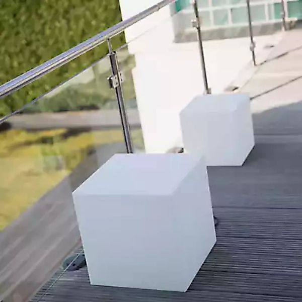 8 seasons design Shining Cube Bodenleuchte, weiß - 43 cm - inkl. Leuchtmitt günstig online kaufen