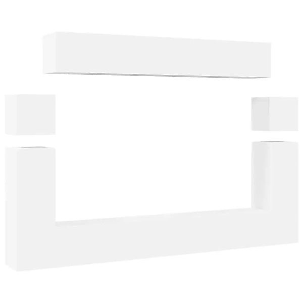 vidaXL 8-Tlg TV-Schrank-Set Weiß Holzwerkstoff 3078725 günstig online kaufen