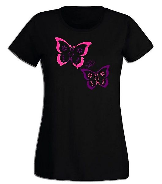 G-graphics T-Shirt Damen T-Shirt - Schmetterlinge Pink-Purple-Collection, m günstig online kaufen