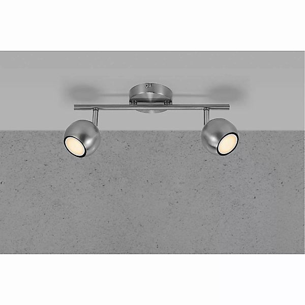 home24 Nordlux LED-Deckenleuchte Chicago Modern Stahl Silber 10x17x14 cm (B günstig online kaufen