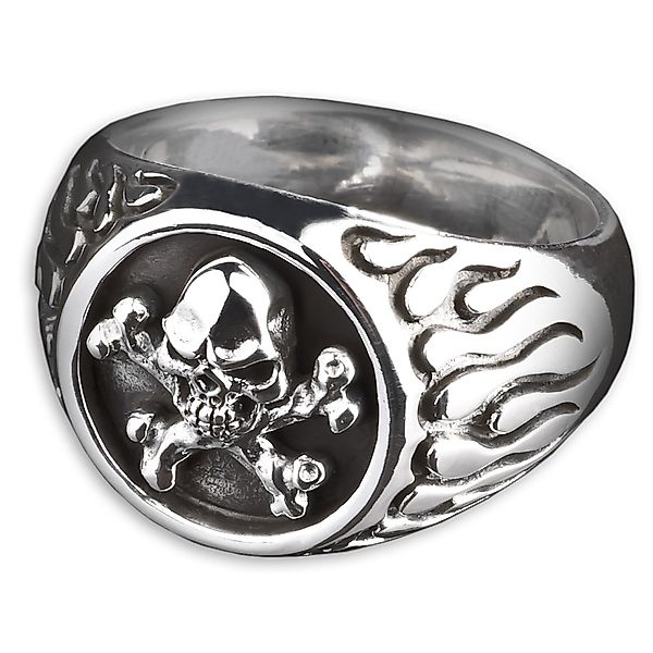 viva-adorno Silberring Herren Ring Totenkopf Skull günstig online kaufen