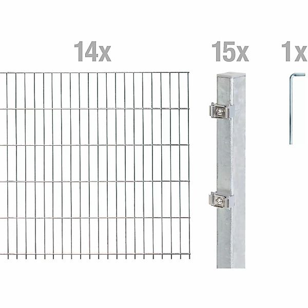 Alberts Doppelstabmattenzaun Grundset, (Set), Höhe: 80-160 günstig online kaufen