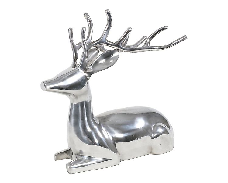 Lesli Living Dekofigur Deko Hirsch liegend Figur Wild poliertes Aluminium 3 günstig online kaufen