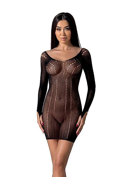 Passion Netzkleid Netzkleid in schwarz langarm Minikleid elastisch (1-tlg) günstig online kaufen