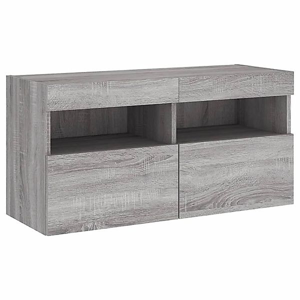 vidaXL TV-Wand TV-Wandschrank mit LED-Leuchten Grau günstig online kaufen