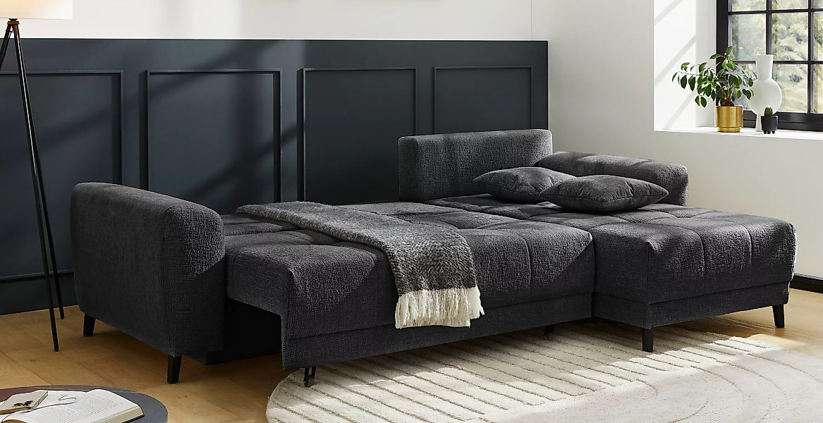 Jockenhöfer Gruppe Ecksofa »Beverly, inklusive Bettfunktion«, Stauraum / Be günstig online kaufen