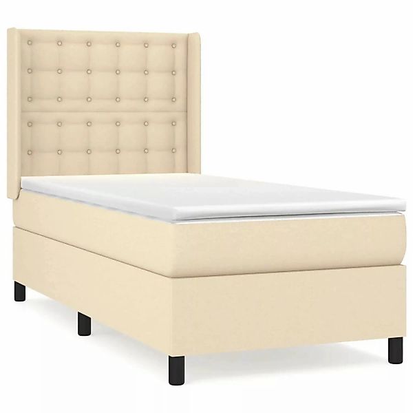 vidaXL Boxspringbett mit Matratze Creme 100x200 cm Stoff1388965 günstig online kaufen