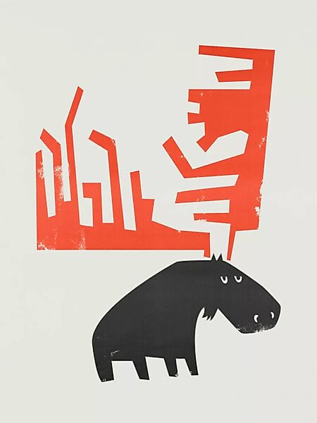 Poster / Leinwandbild - Grumpy Moose günstig online kaufen