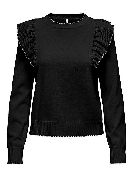 ONLY Strickpullover ONLAMA LIFE LS O-NECK RUFFLE CC KNT günstig online kaufen