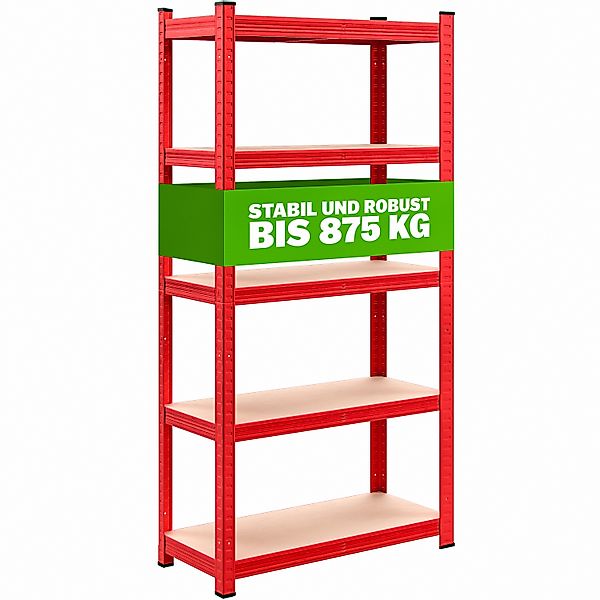 Schwerlastregal 2er-Set Rot 180x90x40cm pulverbeschichtet je 875kg günstig online kaufen