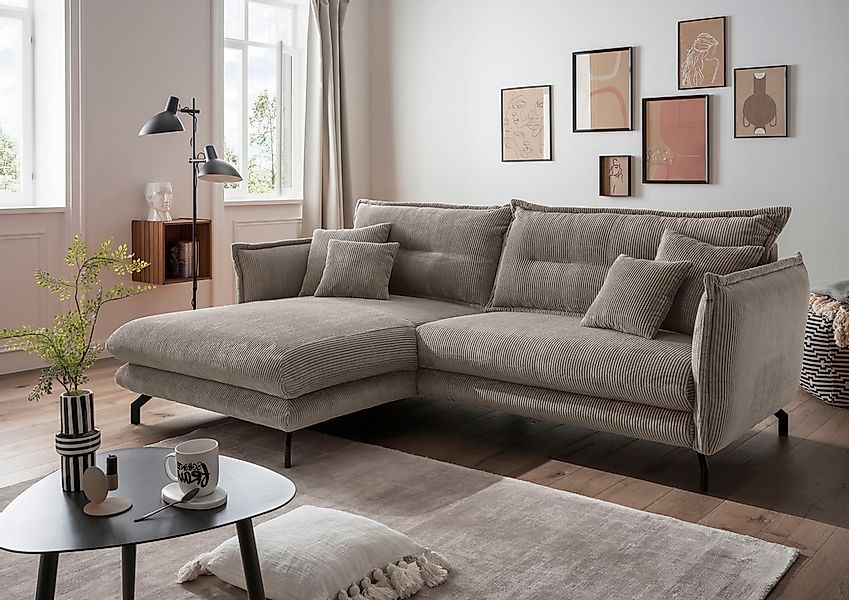 Home affaire Ecksofa "LAVA Breite 255 cm, modern und elegant, aktuelle Kiss günstig online kaufen