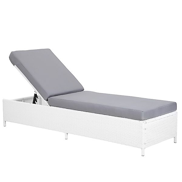 Beliani Gartenliege Weiss Grau 201x65x79 günstig online kaufen