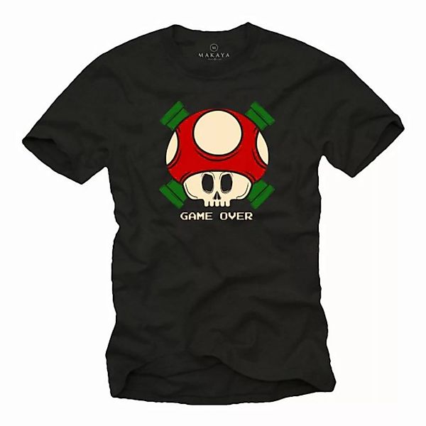 MAKAYA T-Shirt Herren Gamer Motiv Mario Game Over Computer Geschenke Männer günstig online kaufen