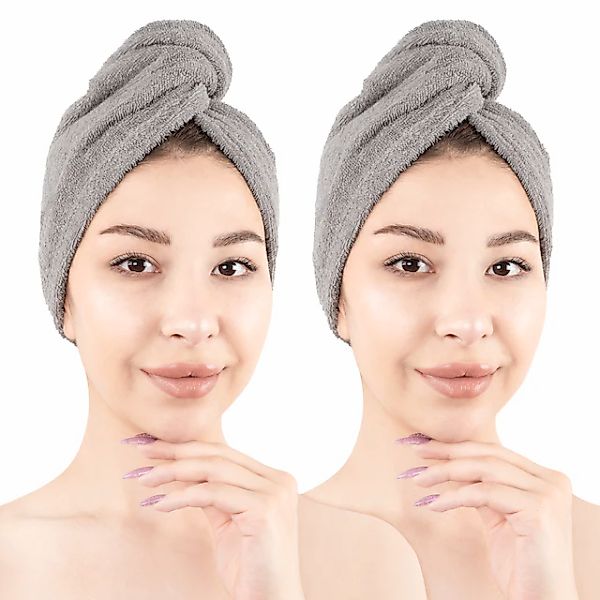 HAMMETEX Turban-Handtuch »2er Set Haarturban Damen, 100% Baumwolle, Flausch günstig online kaufen