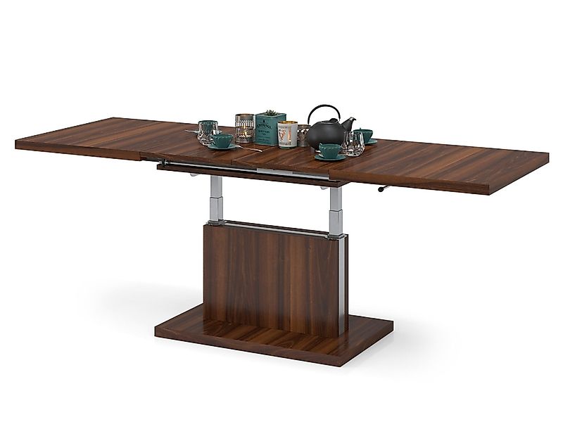 Mazzoni Couchtisch Aston Nussbaum Walnuss stufenlos günstig online kaufen