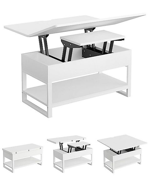 MSMASK Couchtisch höhenverstellbare, 3-in-1 Multifunktionaler Wohnzimmertis günstig online kaufen