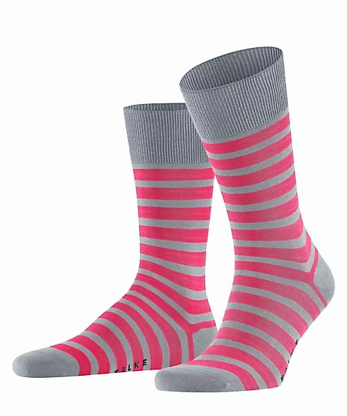FALKE Even Stripe Herren Socken, 43-46, Grau, Streifen, Baumwolle, 13326-31 günstig online kaufen