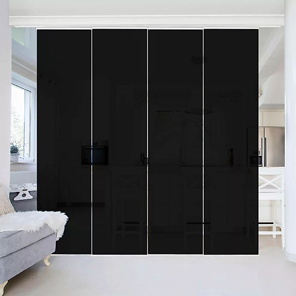 Bilderdepot24 Schiebegardine modern Flächenvorhang blickdicht Tiefschwarz, günstig online kaufen