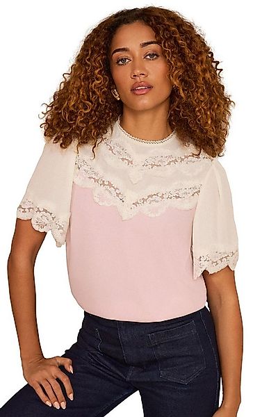 Love & Roses Kurzarmbluse Love & Roses Kurzarm-Bluse mit Spitzendetail (1-t günstig online kaufen