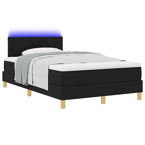 vidaXL Bett Boxspringbett mit Matratze & LED Schwarz 120x200 cm Stoff (1-tl günstig online kaufen