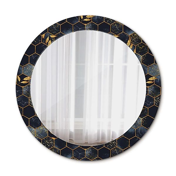 Tulup Bedruckter Spiegel Sechseckiger Marmor 70x70 cm Runder Spiegel Bedruc günstig online kaufen