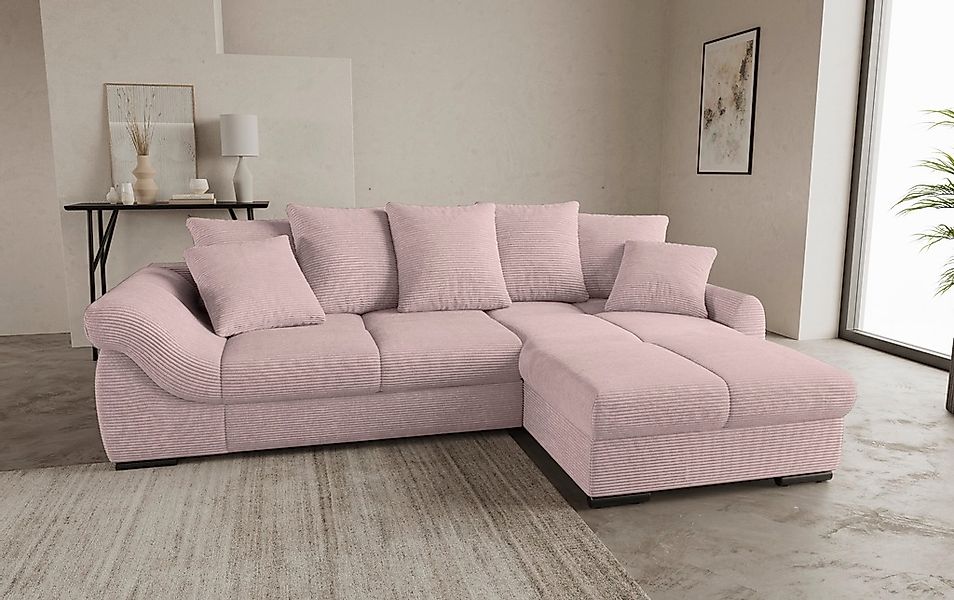 Mr. Couch Ecksofa "Livorno L-Form", inkl. Hochschläfer-Bettauszug, XL-Bettk günstig online kaufen