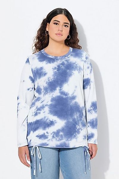 Ulla Popken Sweatshirt Sweatshirt Batikmuster Saumband günstig online kaufen
