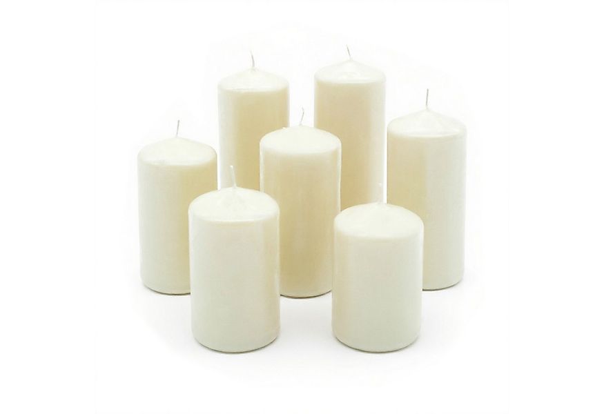 Spetebo Stumpenkerze Echtwachs Stumpenkerzen 7er Set (Set, 7-tlg., 1), Bren günstig online kaufen