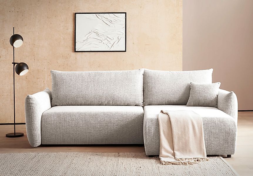 INOSIGN Ecksofa »MAVAS Schlafsofa mit Bettkasten, L-Form,« ca.257/127cm (Li günstig online kaufen