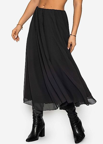 SASSYCLASSY Minirock Langer Chiffon Rock für Damen Eleganter blickdichter R günstig online kaufen