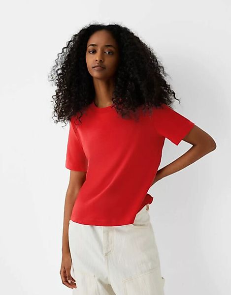 Bershka T-Shirt Im Regular Fit Damen M Rot günstig online kaufen