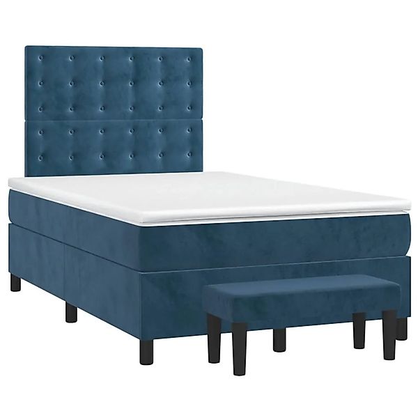 vidaXL Boxspringbett mit Matratze Dunkelblau 120x200 cm Samt 3138077 günstig online kaufen