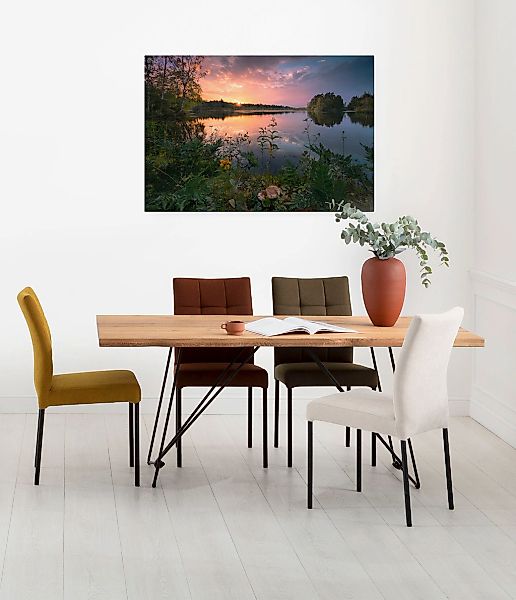 Komar Leinwandbild "Abends in Schweden - Größe 90 x 60 cm" Baum  Berge  Blu günstig online kaufen