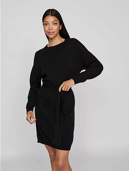 Vila Shirtkleid Strickkleid Rundhalsausschnitt und Gürtel langärmlig (kurz) günstig online kaufen