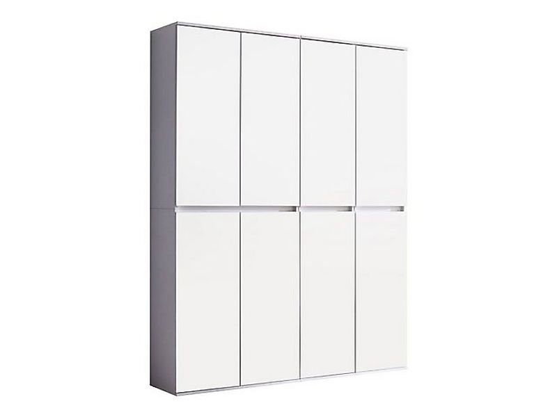 ebuy24 Kleiderschrank Minor Kleiderschrank 8 Türen, weiss, Spiegel. günstig online kaufen