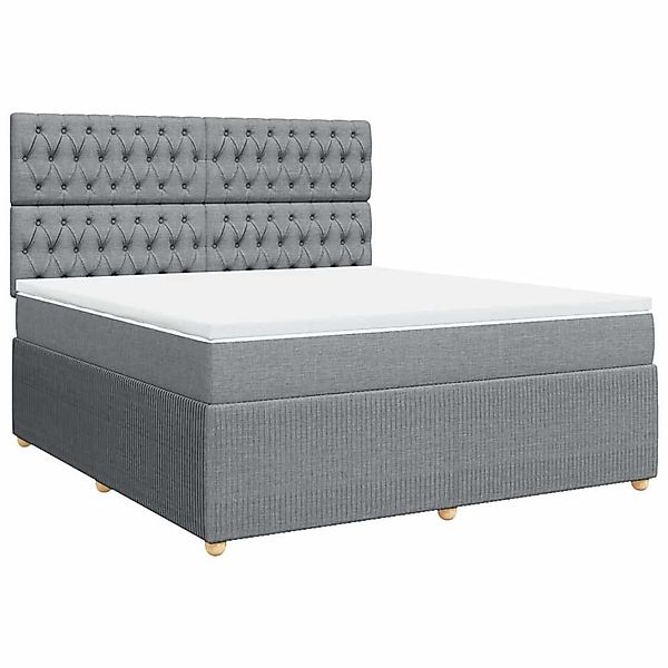 vidaXL Boxspringbett mit Matratze Hellgrau 180x200 cm Stoff 3294442 günstig online kaufen